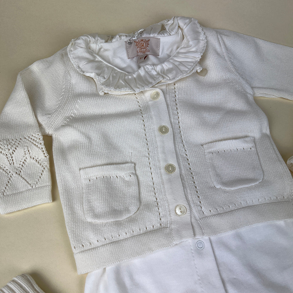 Caramello Baby Grow Set 10479003 White Ivory Detail