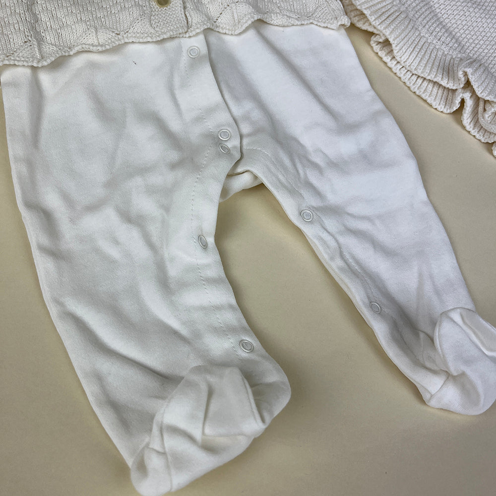 Caramello Baby Grow Set 10479004 White Ivory Detail