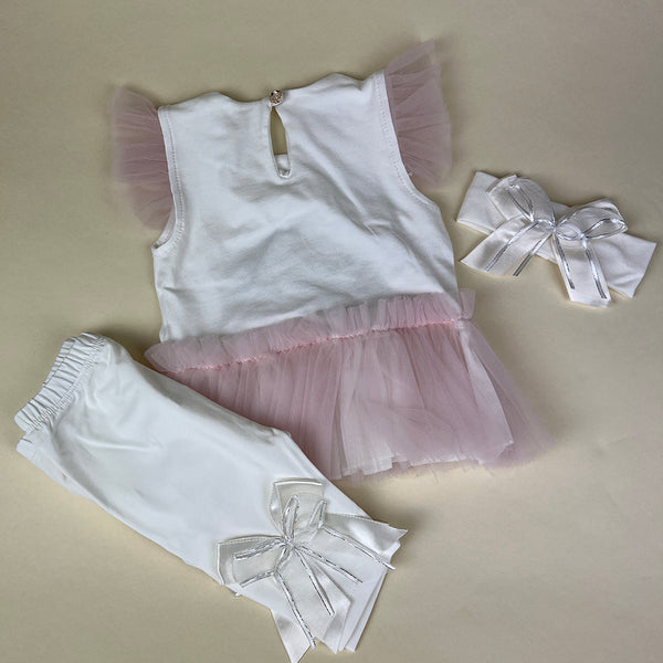 Couche Tot 3 Piece Oufit 356 White Pink Back