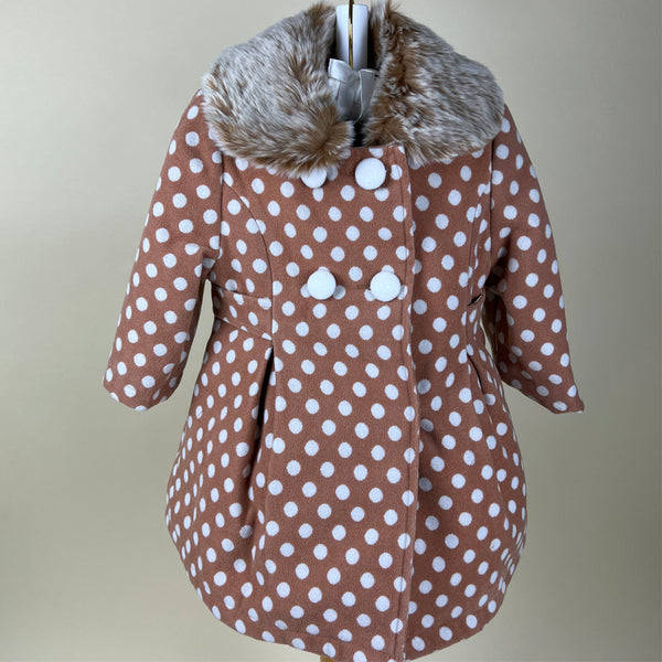 Couche Tot 4 Piece Girls Dress Coat Set 4388 Brown White