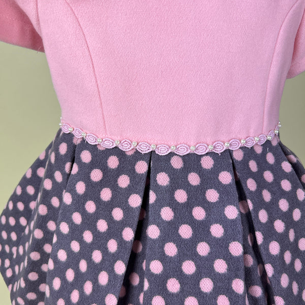 Couche Tot 4 Piece Girls Dress Coat Set 4388 Pink Grey Detail