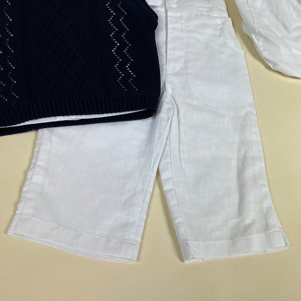 Couche Tot 4 Piece Outfit 6996 White Navy