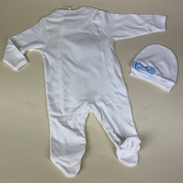 Couche Tot Baby Grow 309 Ivory Blue Detail Back