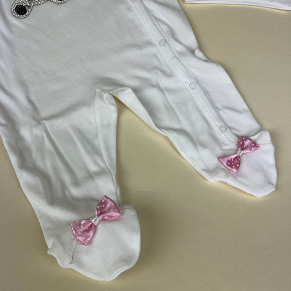 Couche Tot Baby Grow 309 Ivory Pink Detail