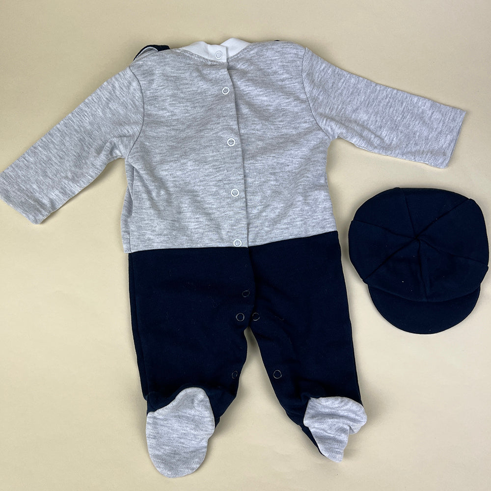 Couche Tot Baby Grow Set 407 Grey Navy Back