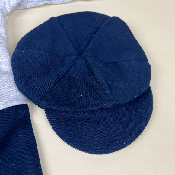 Couche Tot Baby Grow Set 407 Grey Navy hat
