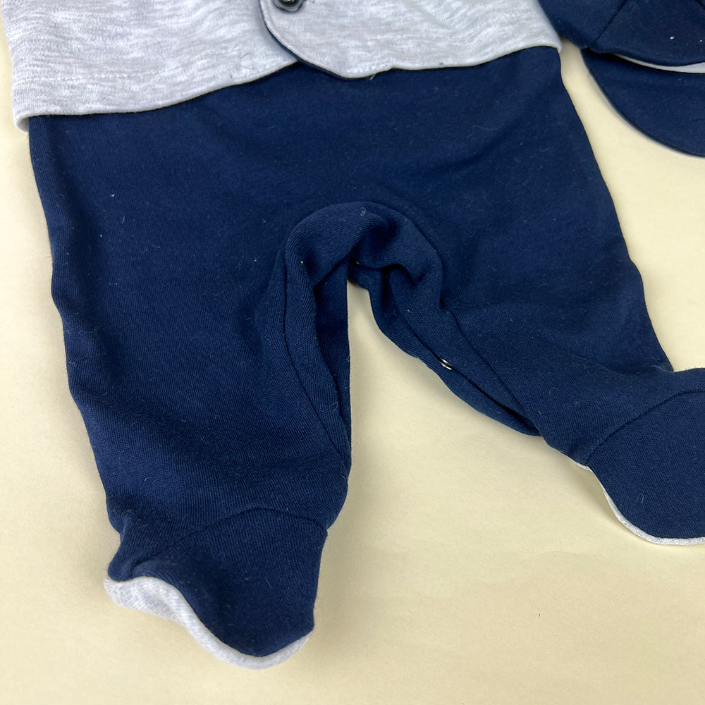 Couche Tot Baby Grow Set 407 Grey Navy Detail