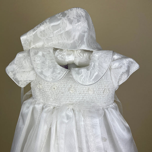 Couche Tot Christening Gown 476 Ivory Detail Top