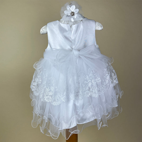 Couche Tot Christening Party Dress 123073 White Back