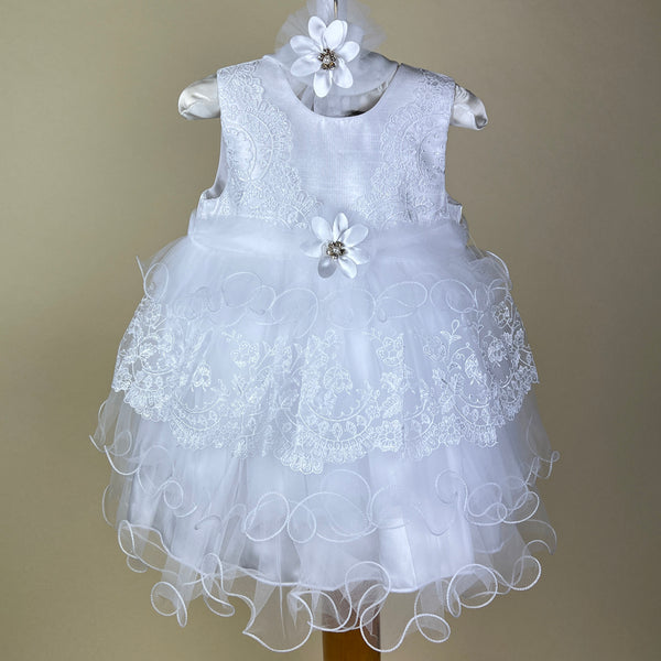 Couche Tot Christening Party Dress 123073 White