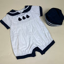 Couche Tot Romper Set D308 White Navy