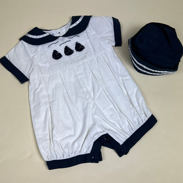 Couche Tot Romper Set D308 White Navy