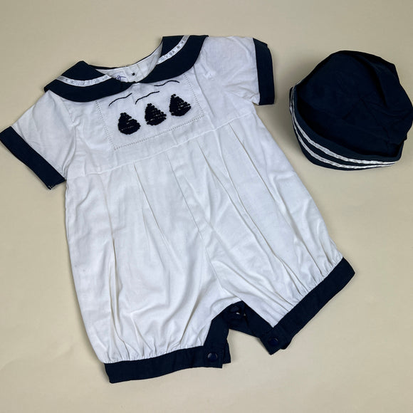 Couche Tot Romper Set D308 White Navy