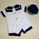 Couche Tot Romper Set D308 White Navy