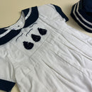 Couche Tot Romper Set D308 White Navy