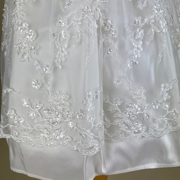 DE4241B Delicate Elegance Christening Dress Bottom Detail