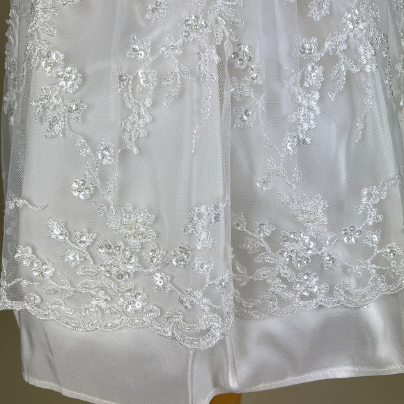 DE4241B Delicate Elegance Christening Dress Bottom Detail