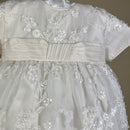 DE4241B Delicate Elegance Christening Dress Top Detail