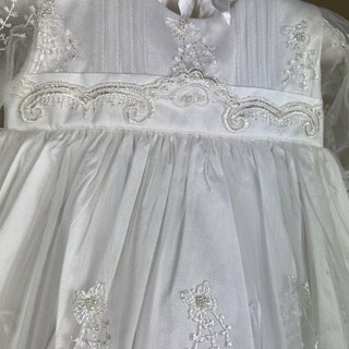 DE4266 Delecate Elegance Christening Gown Top Detail