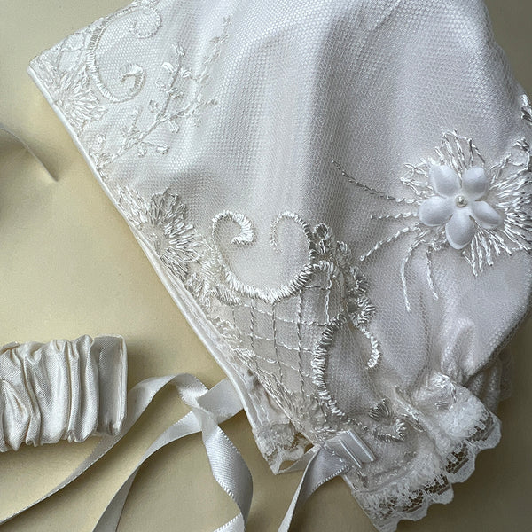 DE4267 Delicate Elegance Christening Gown Bonnet
