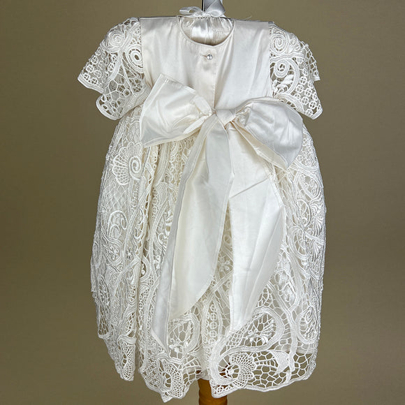 DE4301 Delicate Elegance Christening Dress Back