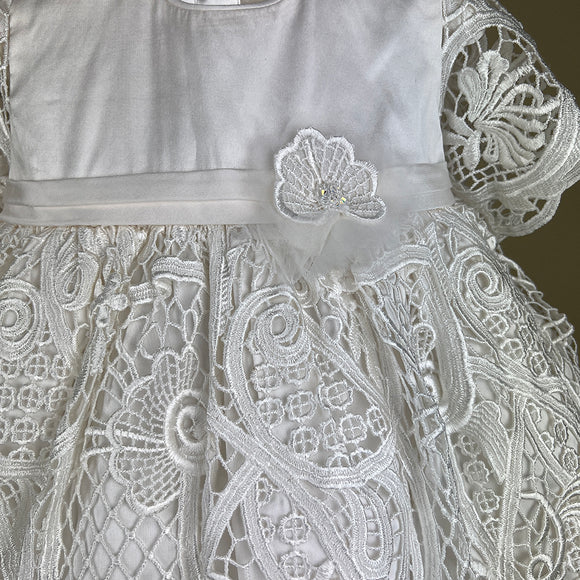 DE4301 Delicate Elegance Christening Dress Top Detail