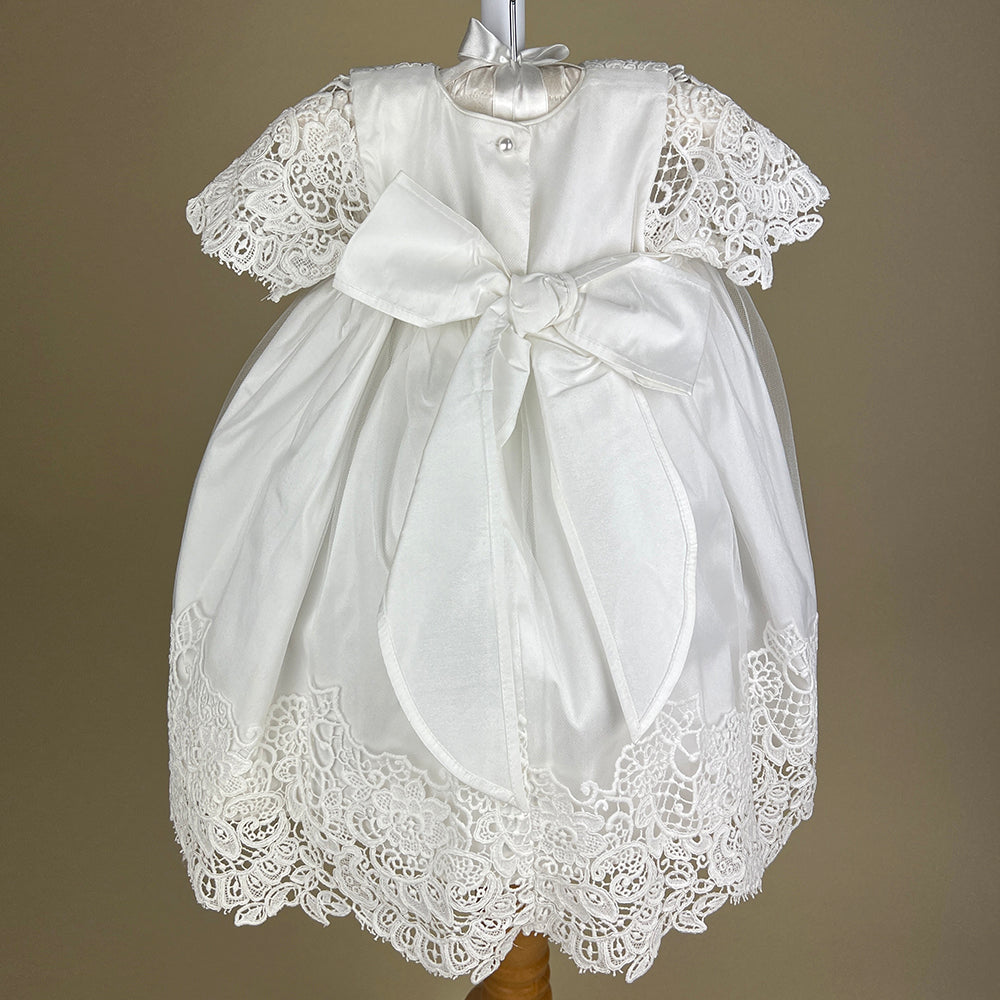 DE4309D Delicate Elegance Christening Dress Ivory Back