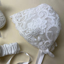 DE4309D Delocate Elegance Christening Dress White Bonnet