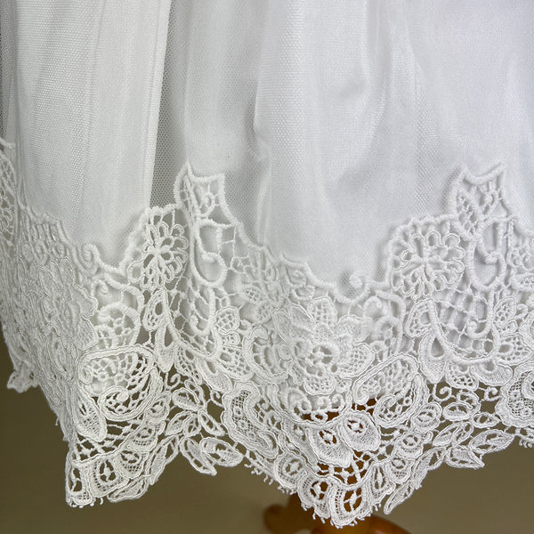 DE4309D Delicate Elegance Christening Dress Ivory Bottom Detail