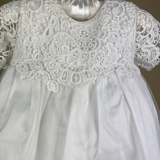 DE4309D Delicate Elegance Christening Dress Ivory Top Detail