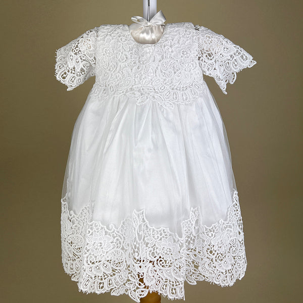 DE4309D Delicate Elegance Christening Dress White