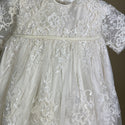 DE4312 Delicate Elegance Christening Gown Top Detail