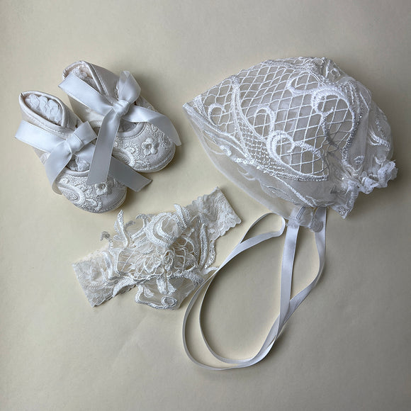 DE4316D Delicate Elegance Christening Dress Accessories