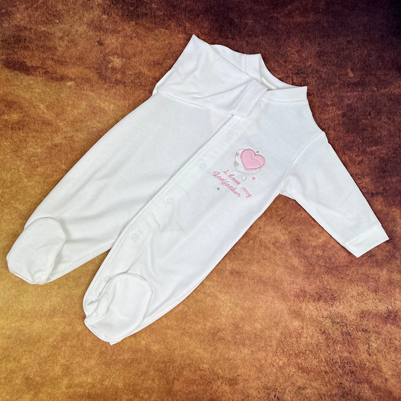Dandelion Baby Grow AV1216GF White Pink Godfather