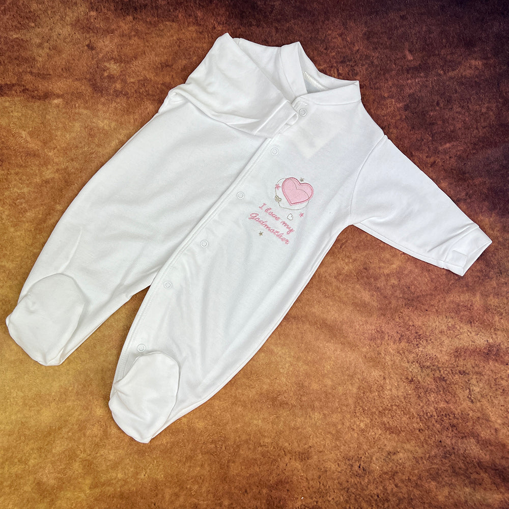 Dandelion Baby Grow AV1216GM White Pink Godmother