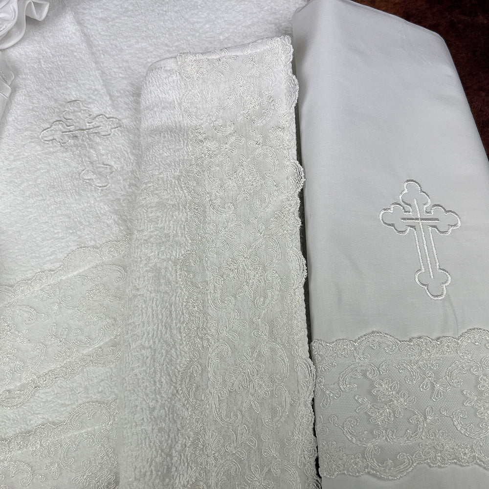 Girls Orthodox Christening Miropania Set MGCR02 White Zoom