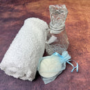 Greek Orthodox Classic Oil Bottle Soap Towel Blue