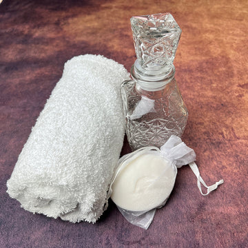 Greek Orthodox Classic Oil Bottle Soap Towel White
