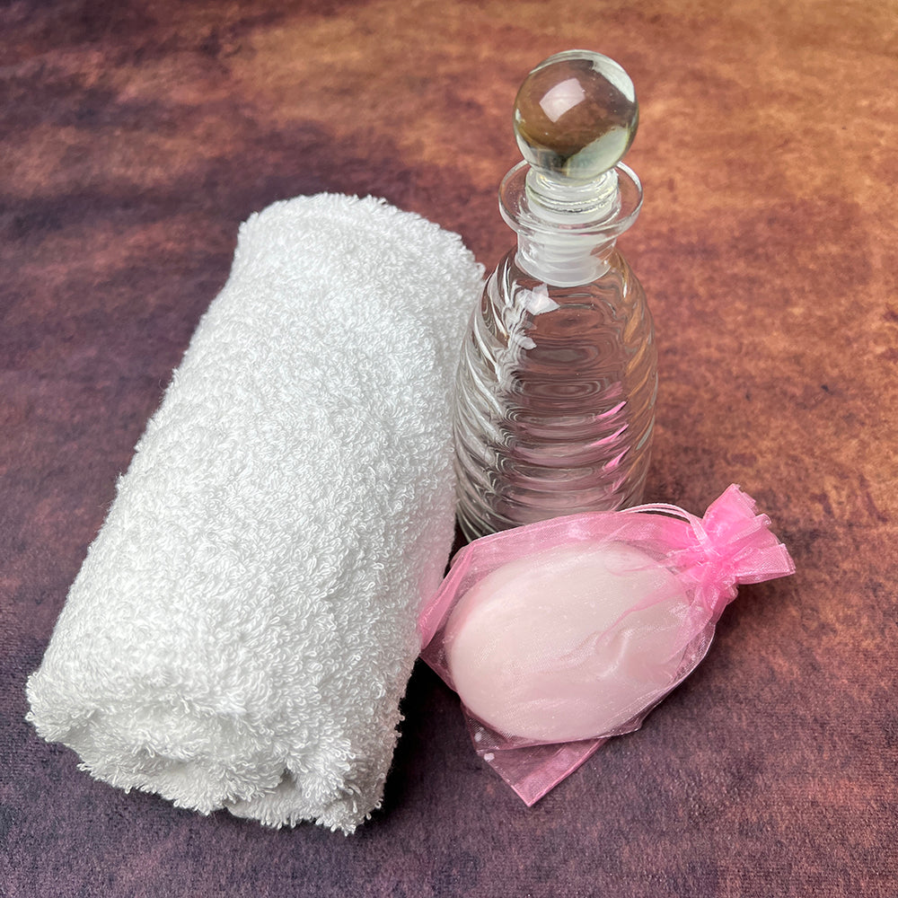 Greek Orthodox Modern Oil Bottle Soap Towel Pink