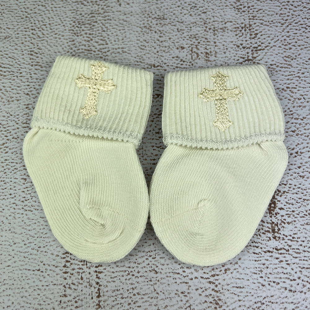 Unisex Socks With Cross JS2122 Ivory