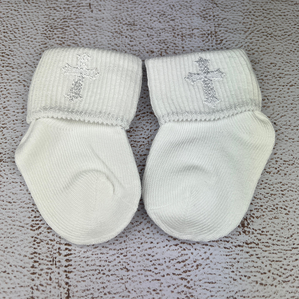 Unisex Socks With Cross JS2122 White