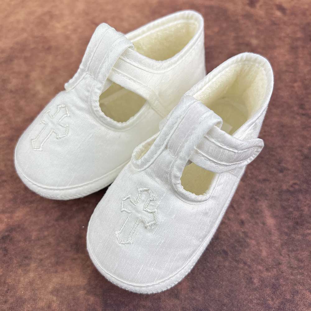 KBTBCRF Boys Christening Shoes Ivory Personalised