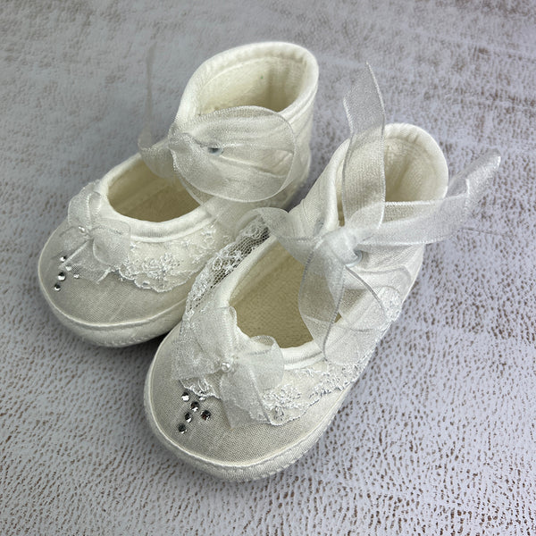 KGLDCRF Girls Christening Shoes White