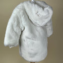 Little Darlings Girls Faux Fur Coat 2023 White Back