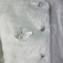 Little Darlings Girls Faux Fur Coat 2023 White Detail