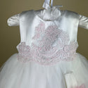 Party Dress Beau Kid 05015 White Pink Detail Top