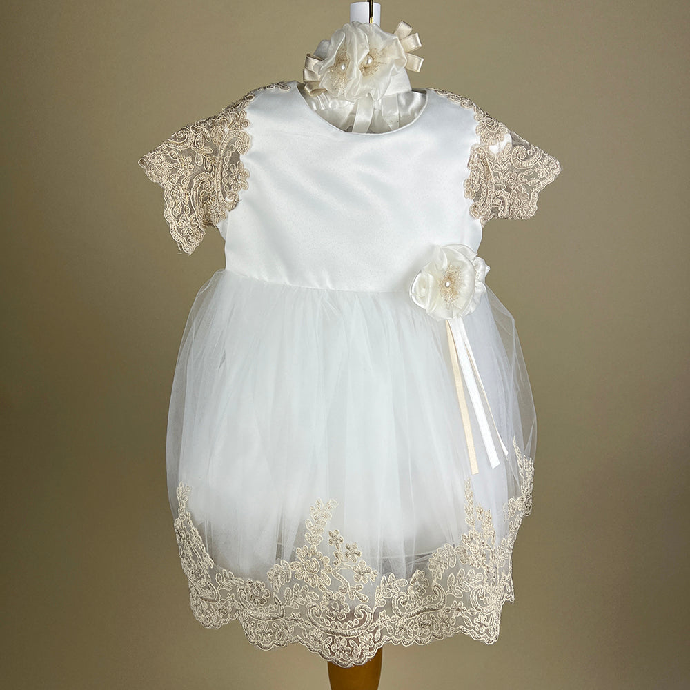 Party Dress Beau Kid 12377 Beige