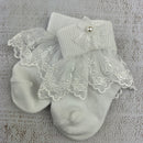 Snowdrop Lace S5151 Girls Socks White