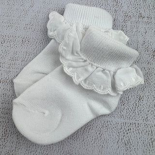 Sophie Lace S5263 Girls Socks White