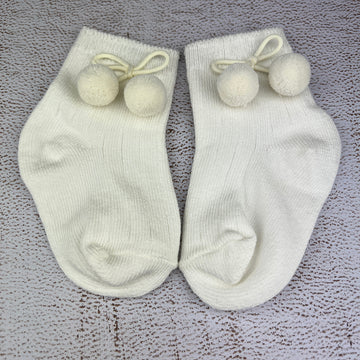 Polka Ankle Unisex Socks S5264 Ivory